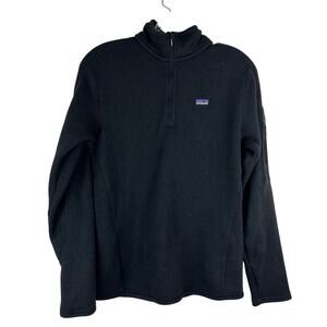 Patagonia Womens Better Sweater 1/4 Zip Black Size Medium Pullover Fleece Top